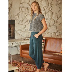 Free People Freya Sweater 2 Piece Set in Varsity Navy Combo NEW